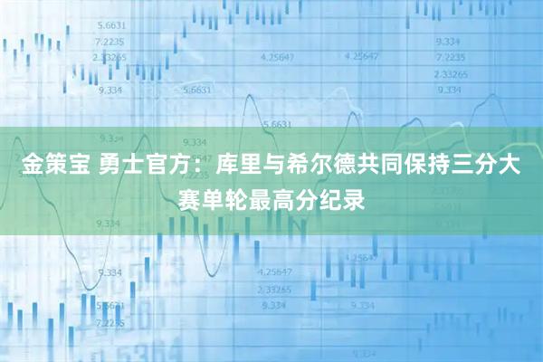 金策宝 勇士官方：库里与希尔德共同保持三分大赛单轮最高分纪录
